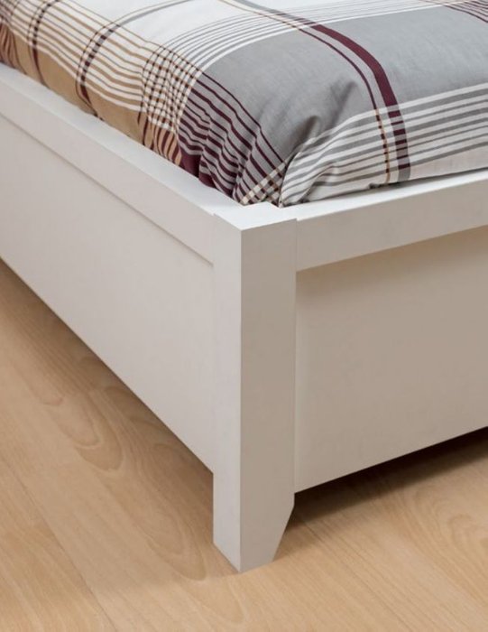 Кровать с ортопедическим основанием из дерева Норвуд 160х200 белого цвета - купить Кровати для спальни по цене 20464.0