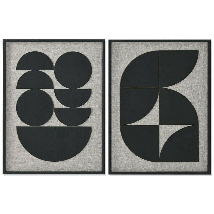 Картина Чёрный Бежевый современный 60 x 3 x 80 cm (2 штук)