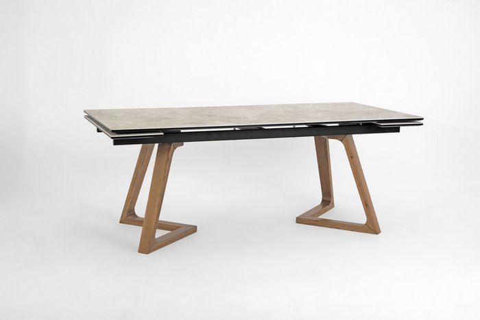 Раздвижной обеденный стол Стелс светло-серого цвета - лучшие Обеденные столы в INMYROOM