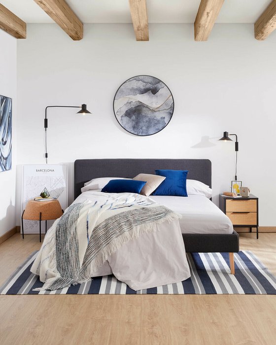 Кровать Lydia 150х190 графитового цвета - купить Кровати для спальни по цене 123990.0