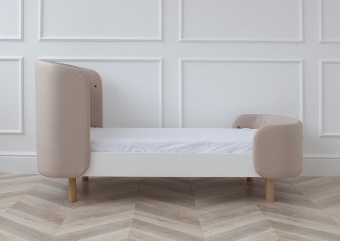 Кровать Kidi Soft 67х137 бело-бежевого цвета - купить Одноярусные кроватки по цене 27900.0
