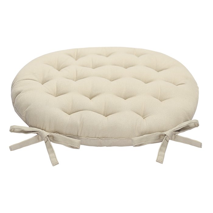 Круглая подушка на стул Essential 40х40 бежевого цвета - купить Декоративные подушки по цене 1290.0