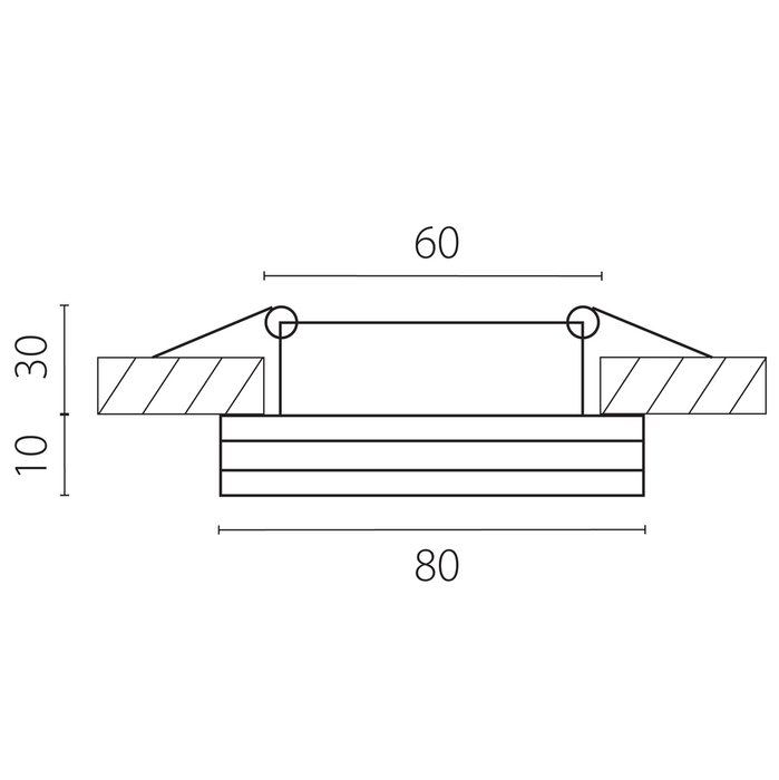 Светодиодный встраиваемый светильник Maturo S 3000K из металла и стекла  - лучшие Встраиваемые споты в INMYROOM