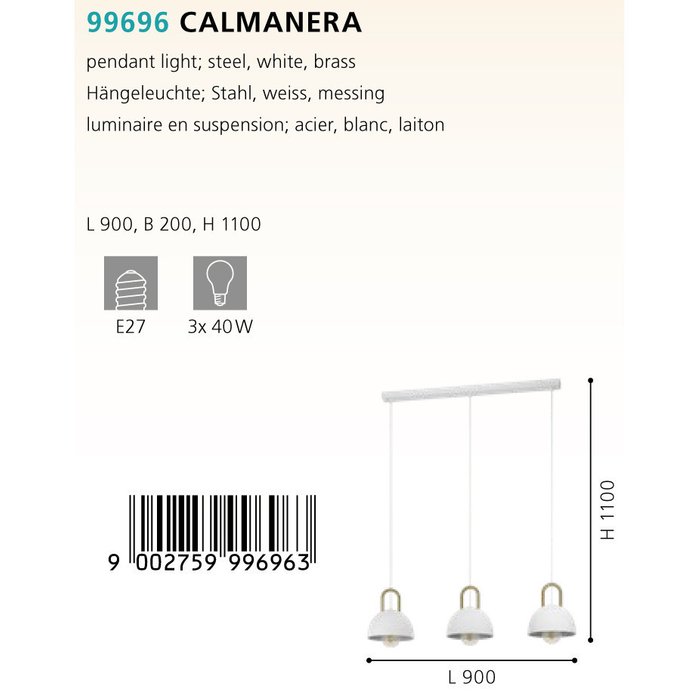 Подвесная люстра Calmanera белого цвета - купить Подвесные люстры по цене 17590.0