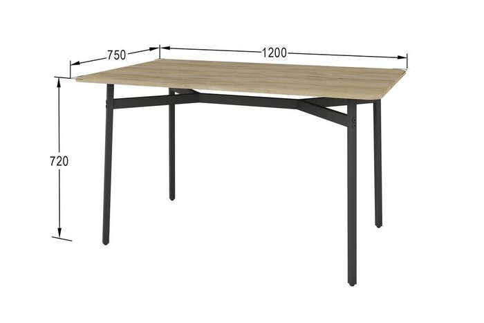 Стол обеденный Кросс цвета дуб сонома - купить Обеденные столы по цене 11485.0