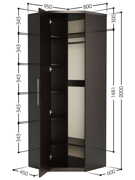 Угловой шкаф Мелодия МУ-12 95 цвета венге - лучшие Шкафы распашные в INMYROOM Угловой шкаф Мелодия МУ-12 95 цвета венге - лучшие Шкафы распашные в INMYROOM