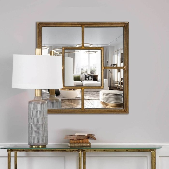 Настенное зеркало Verdier в раме цвета состаренного золота - купить Настенные зеркала по цене 17500.0