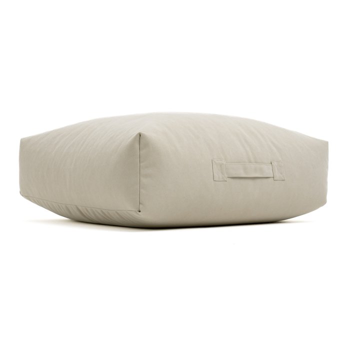 Пуф-подушка XL из натурального хлопка светло-бежевого цвета - купить Бескаркасная мебель по цене 14000.0