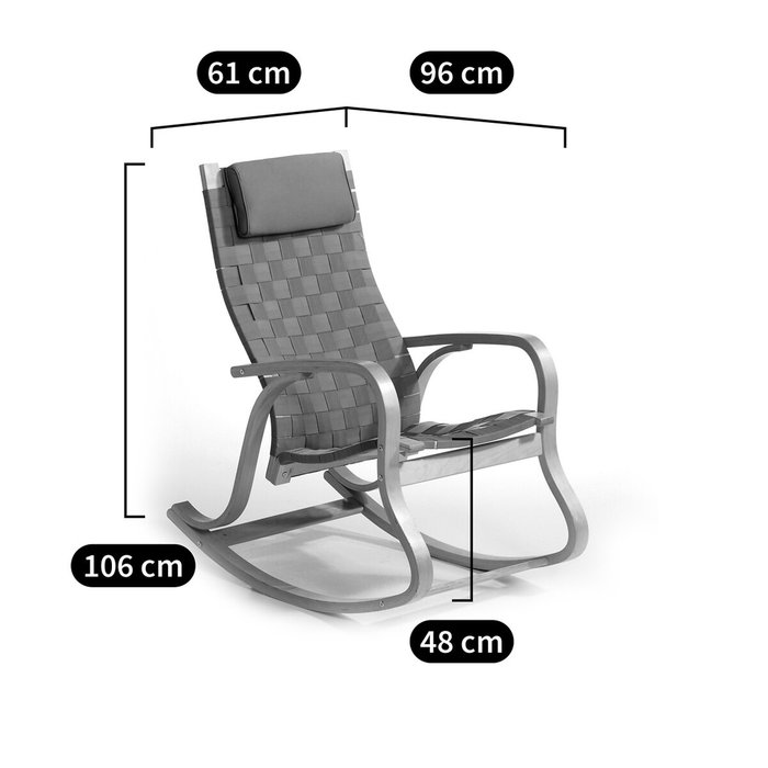 Кресло-качалка Jimi серо-бежевого цвета - купить Интерьерные кресла по цене 21119.0