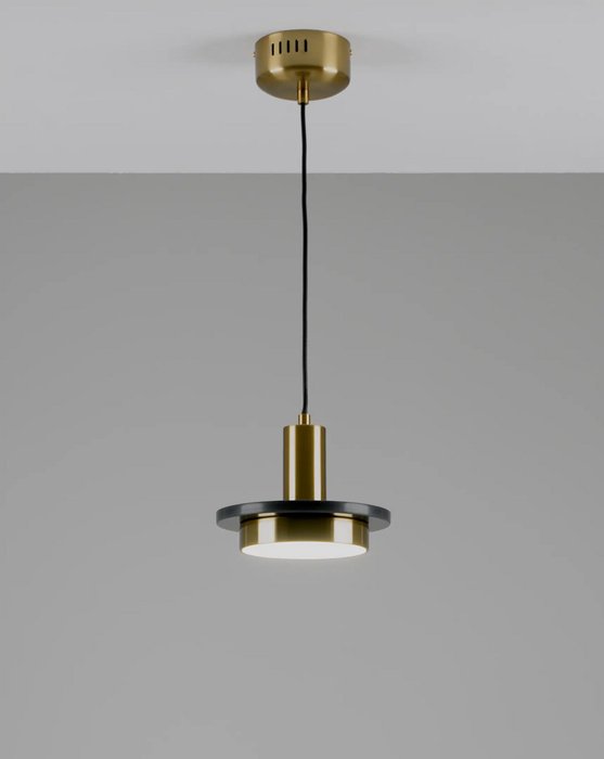 Светодиодный подвесной светильник Solumn черно-золотого цвета
