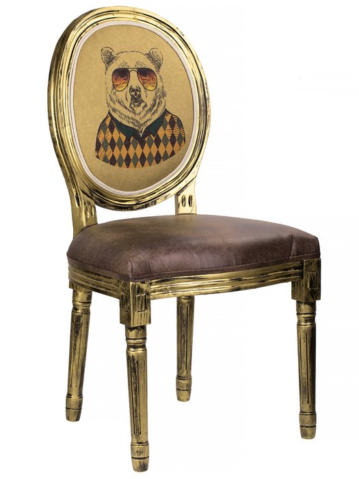 Стул Белый медведь коричневого цвета - купить Обеденные стулья по цене 22560.0