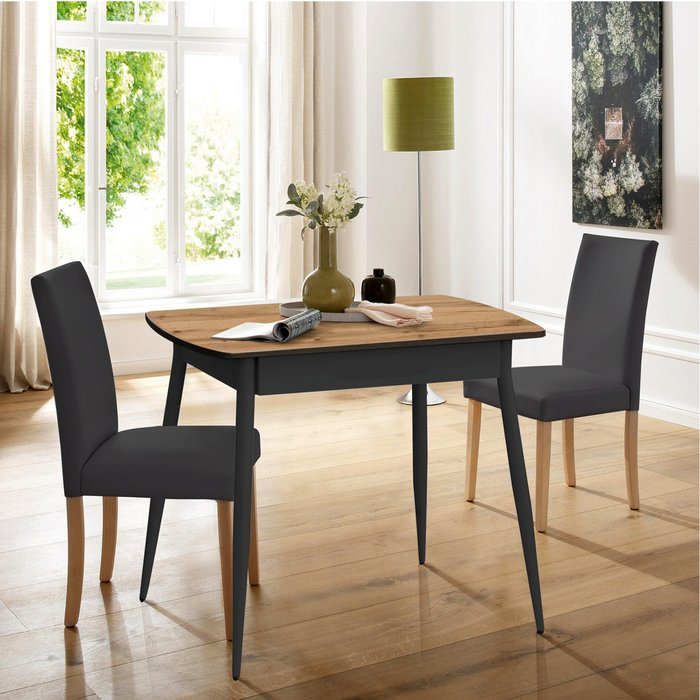 Обеденный стол Нордик бежево-черного цвета - лучшие Обеденные столы в INMYROOM