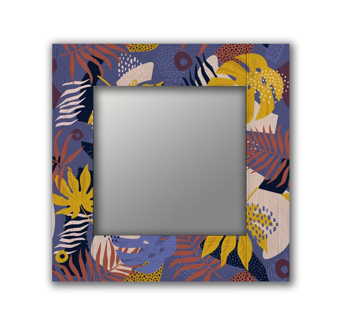 Настенное зеркало Тропический бум 50х65 синего цвета - купить Настенные зеркала по цене 13190.0