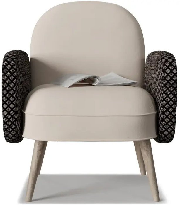 Кресло Бержер серо-бежевого цвета - купить Интерьерные кресла по цене 14000.0