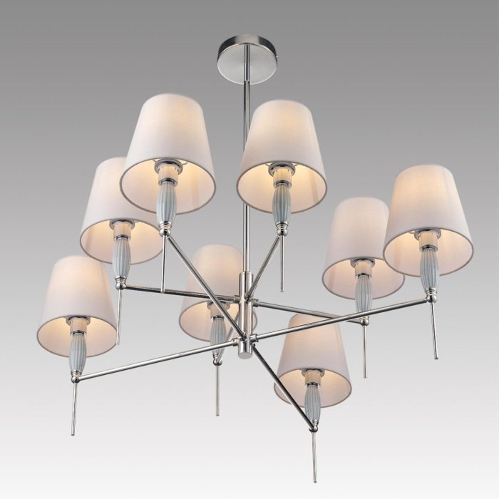 Потолочная люстра на штанге Lumion Karmen 8279/8 хром/серый, металл/керамика/текстиль Е14 8*40W 220V - лучшие Потолочные люстры в INMYROOM Потолочная люстра на штанге Lumion Karmen 8279/8 хром/серый, металл/керамика/текстиль Е14 8*40W 220V - лучшие Потолочные люстры в INMYROOM