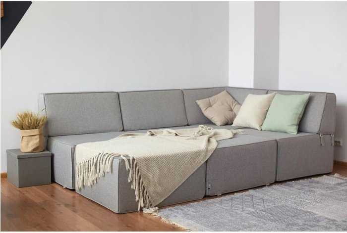 Модульный диван Cube серого цвета - купить Бескаркасная мебель по цене 217140.0