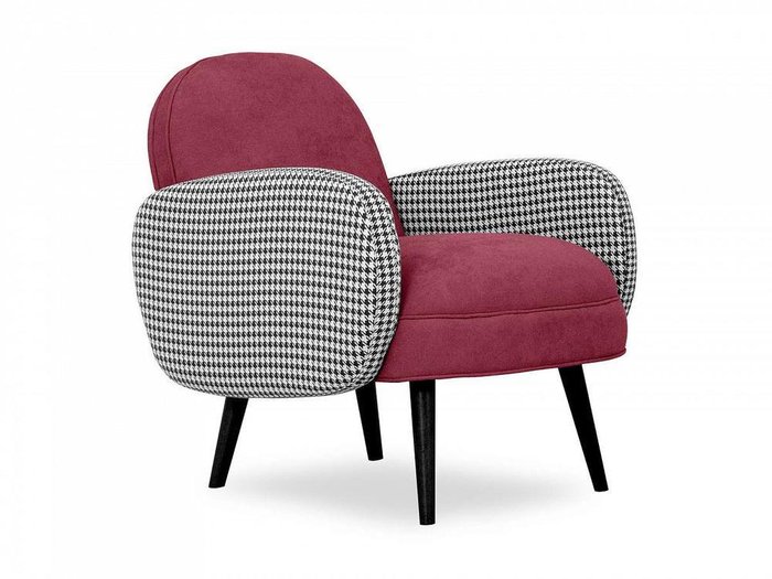 Кресло Bordo бордового цвета с черными ножками  - лучшие Интерьерные кресла в INMYROOM
