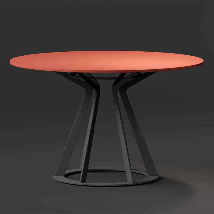 Обеденный стол Mercury цвета грейпфрут на черной опоре - купить Обеденные столы по цене 65800.0