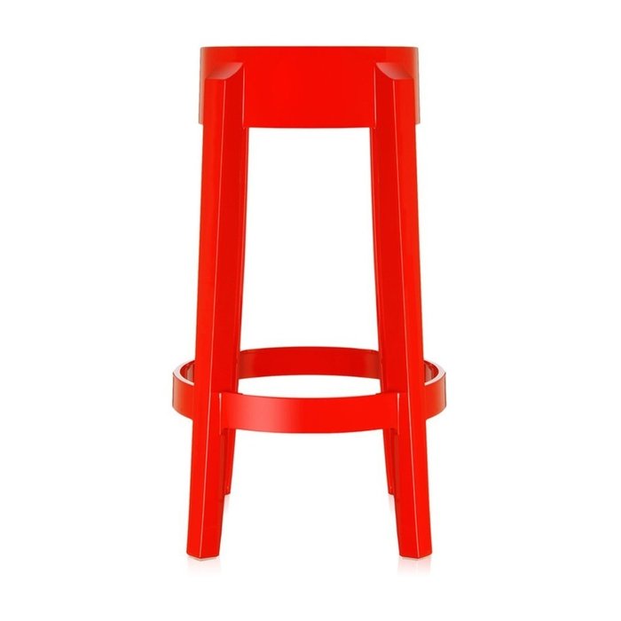 Стул барный Charles Ghost красного цвета  - купить Барные стулья по цене 25920.0