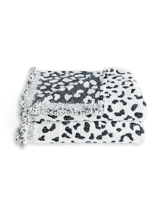 Покрывало Dmi softness cheetah 180x230 бело-черного цвета