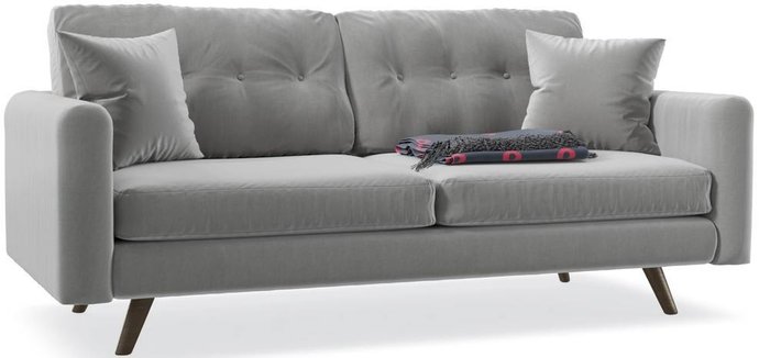 Диван прямой Freya серого цвета - купить Прямые диваны по цене 24990.0