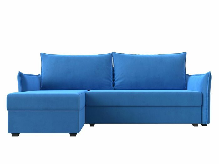 Угловой диван-кровать Лига 004 голубого цвета угол левый - купить Угловые диваны по цене 36999.0