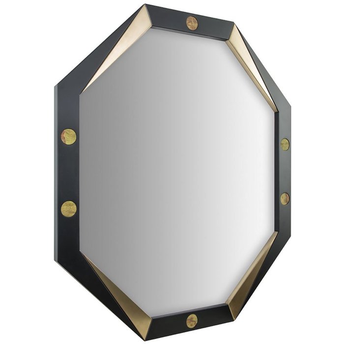 Настенное зеркало Эдмир в раме черно-золотого цвета - купить Настенные зеркала по цене 45800.0