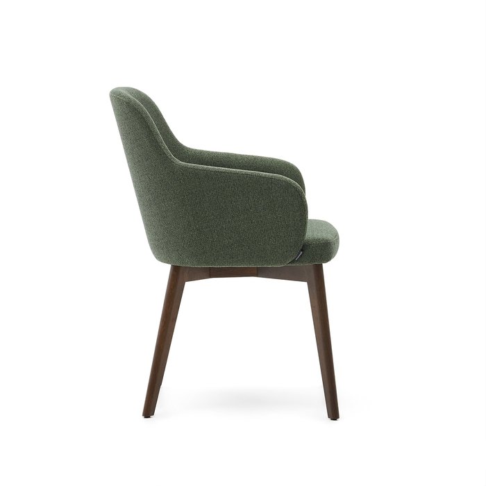 Стул Nelida зеленого цвета с коричневыми ножками - купить Обеденные стулья по цене 61990.0