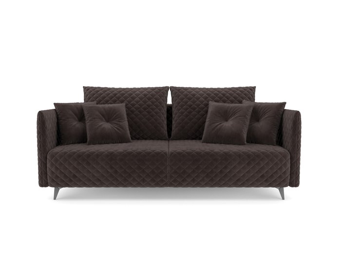 Прямой диван-кровать Вашингтон темно-коричневого цвета - купить Прямые диваны по цене 42490.0