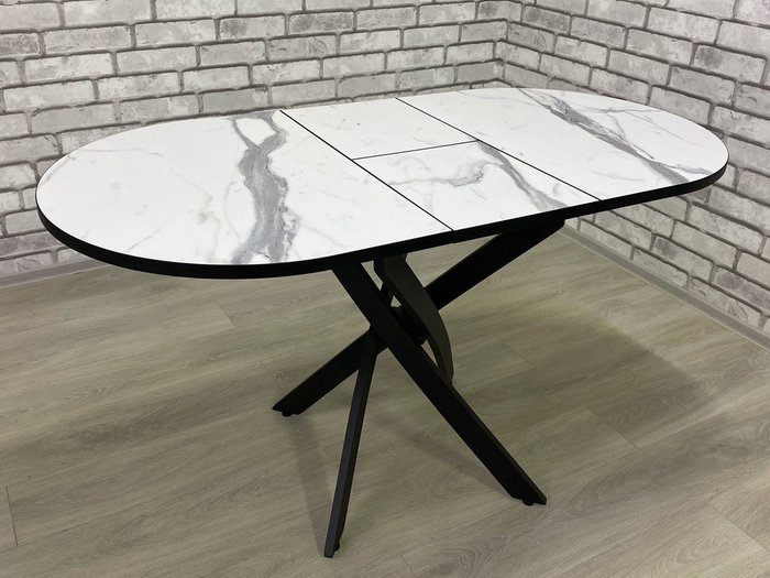 Раздвижной обеденный стол Андромеда с металлическим основанием  - купить Обеденные столы по цене 16990.0