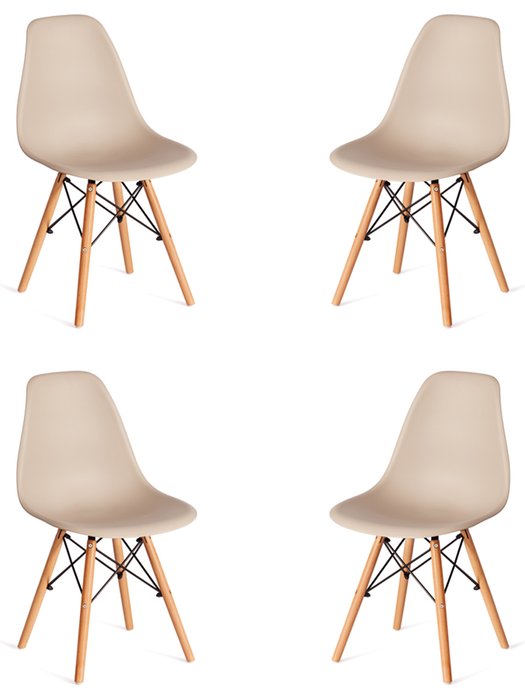 Набор из четырех стульев Cindy светло-бежевого цвета