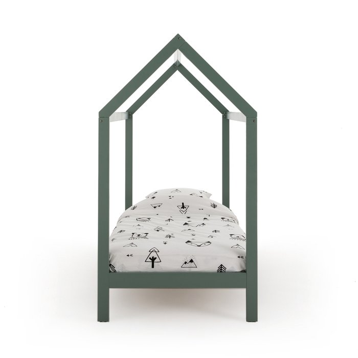 Кровать-шатер из массива сосны Archi 90x190 зеленого цвета - лучшие Одноярусные кроватки в INMYROOM