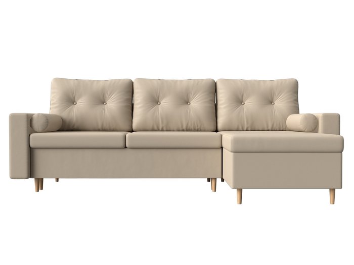 Угловой диван-кровать Белфаст бежевого цвета (экокожа) правый угол - купить Угловые диваны по цене 49999.0