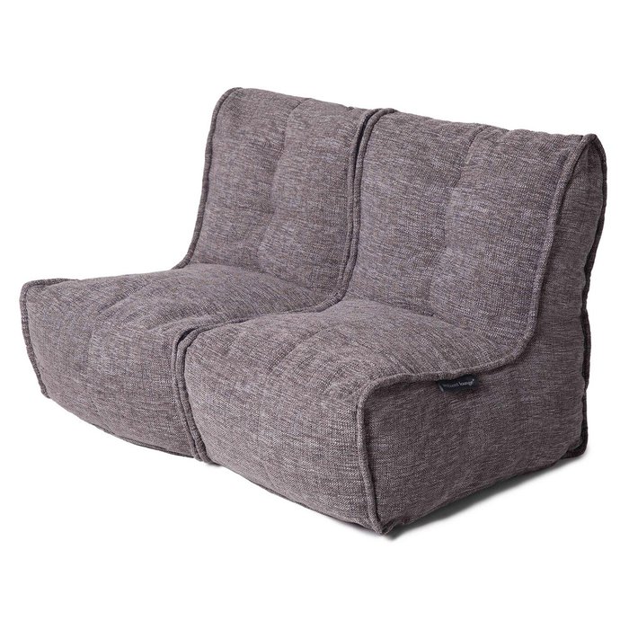 Бескаркасный диван-трансформер Ambient Lounge Twin Couch - Luscious Grey (серый цвет)