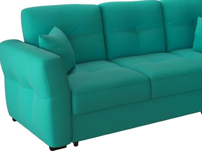 Угловой диван-кровать Манхеттен Azur бирюзово-зеленого цвета - лучшие Угловые диваны в INMYROOM