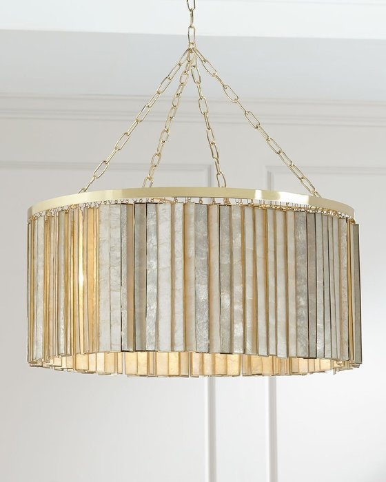 Люстра с подвесами из перламутра "Фресно" - купить Подвесные люстры по цене 57800