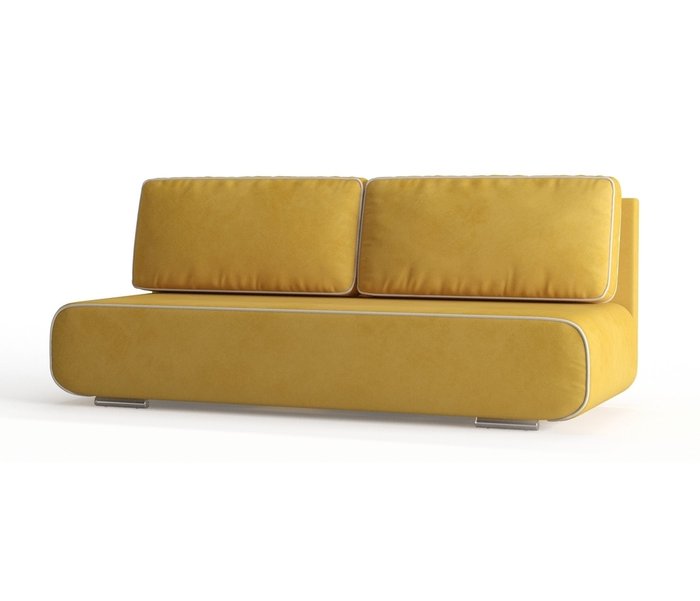 Диван-кровать Рени в обивке из велюра желтого цвета