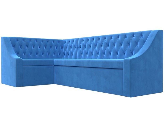 Угловой диван-кровать Мерлин голубого цвета левый угол - лучшие Угловые диваны в INMYROOM