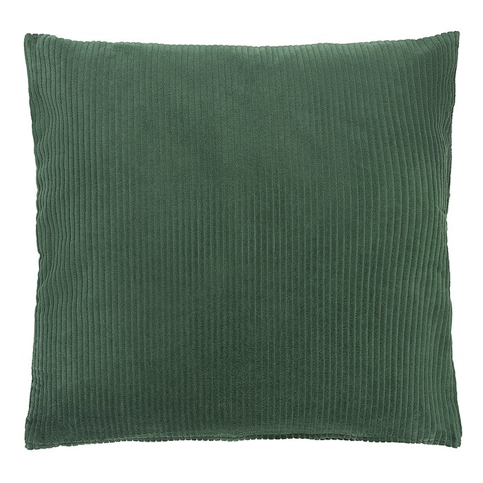 Чехол на подушку фактурный из хлопкового бархата Essential 45х45 зеленого цвета