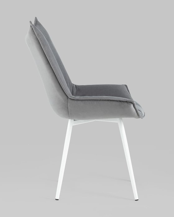 Стул Осло серого цвета на белых ножках - лучшие Обеденные стулья в INMYROOM