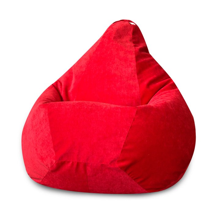 Кресло-мешок Груша в обивке из микровельвета красного цвета  - купить Бескаркасная мебель по цене 5490.0