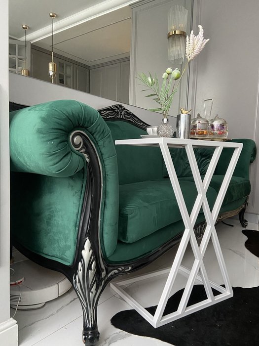 Журнальный столик "Alex" белый с бронзовым стеклом (700х300х400) - лучшие Журнальные столики в INMYROOM