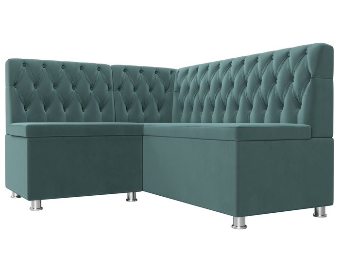 Кухонный угловой диван Мирта бирюзового цвета левый угол - лучшие Угловые диваны в INMYROOM