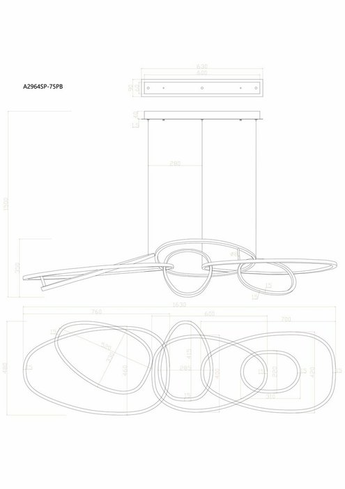 Подвесная люстра Arte Lamp ORACLE A2964SP-75PB - купить Подвесные люстры по цене 130290.0 Подвесная люстра Arte Lamp ORACLE A2964SP-75PB - купить Подвесные люстры по цене 130290.0