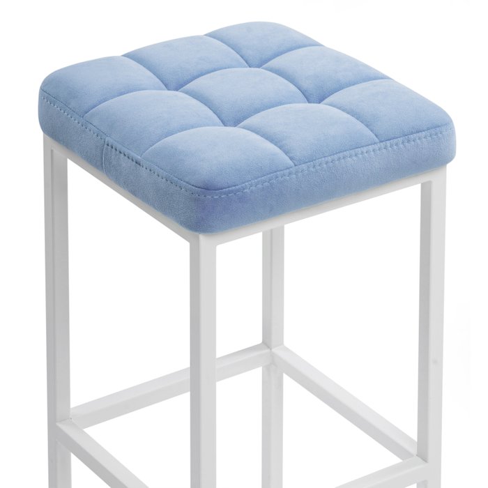 Стул полубарный Лофт голубого цвета на белых ножках - лучшие Барные стулья в INMYROOM