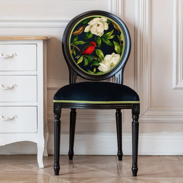 Стул Цветущая аристократка  версия 2 черного цвета - лучшие Обеденные стулья в INMYROOM