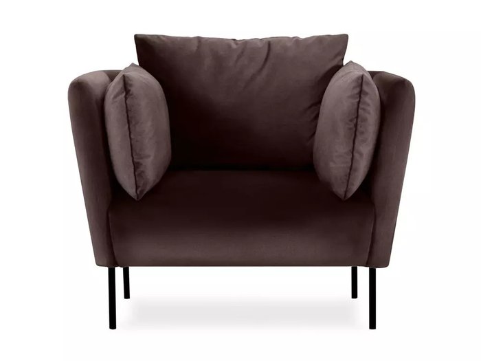 Кресло Copenhagen в обивке из велюра темно-коричневого цвета - купить Интерьерные кресла по цене 47880.0