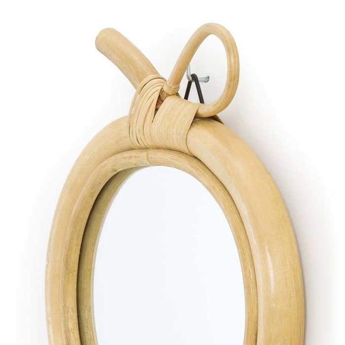 Настенное зеркало Nogu из ротанга в форме яблока - лучшие Настенные зеркала в INMYROOM