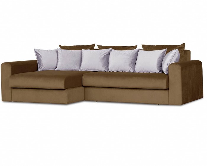 Угловой диван-кровать Мэдисон Лувр коричневого цвета