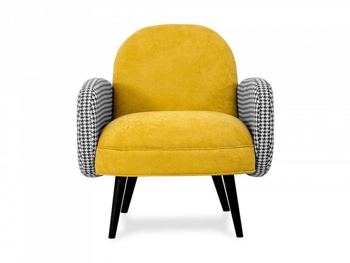 Кресло Bordo желтого цвета с черными ножками - купить Интерьерные кресла по цене 38100.0
